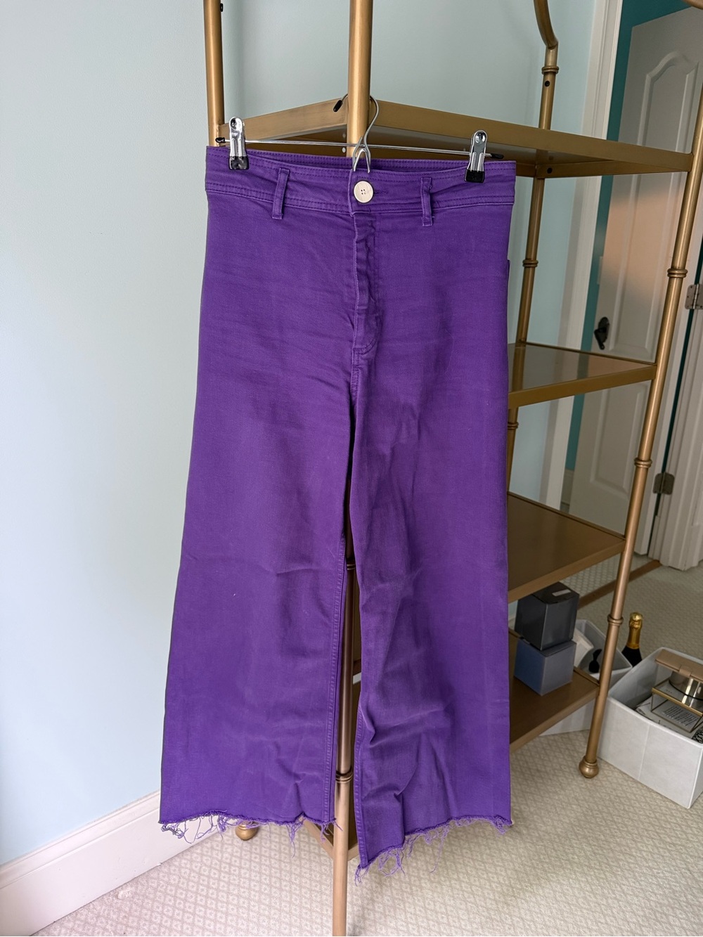 Zara Wide-Leg Jumpsuit Pants in Vibrant Purple
